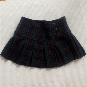Plaid Pleated New Mini Skirt in Dark Blue/Green/Red Size Small